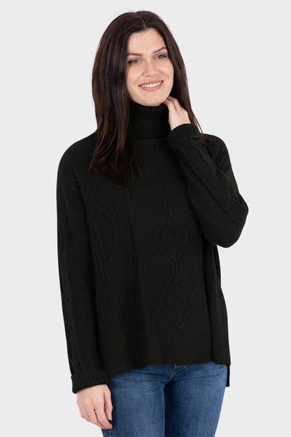 Honeycomb Roll Neck Jumper