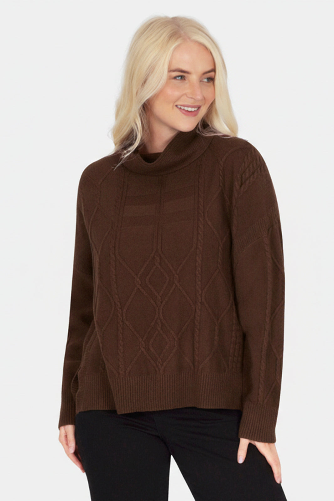 Honeycomb Roll Neck Jumper