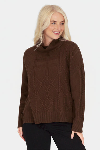 Honeycomb Roll Neck Jumper