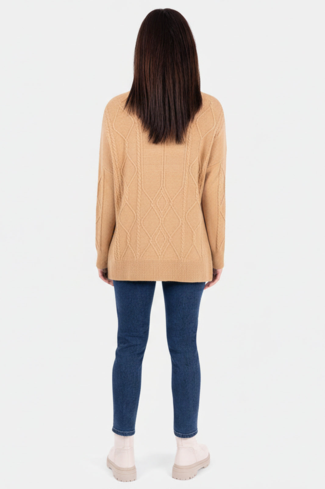 Honeycomb Roll Neck Jumper