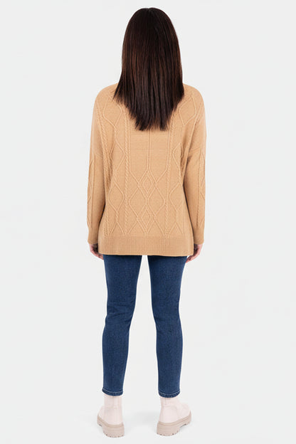 Honeycomb Roll Neck Jumper