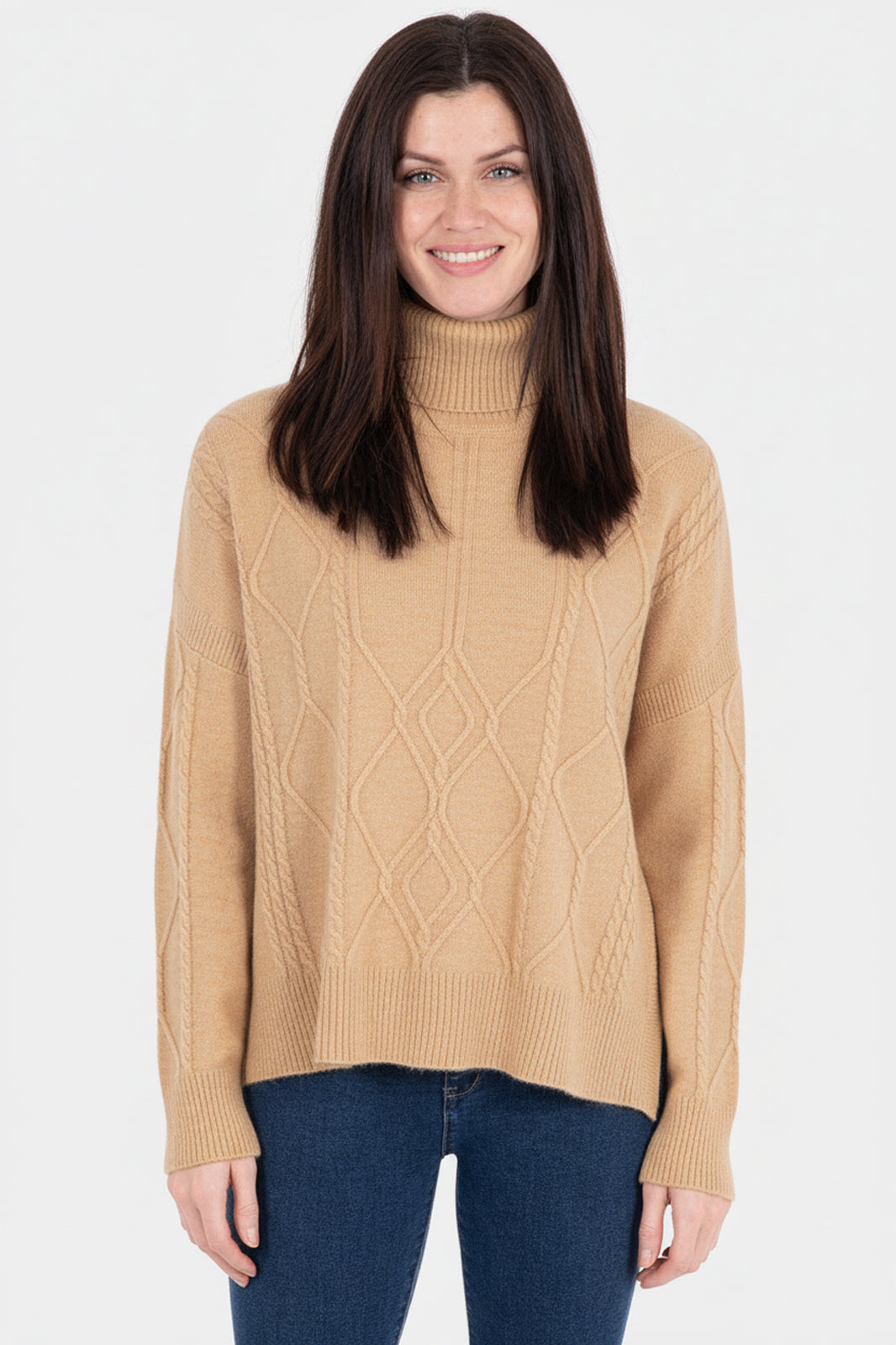 Honeycomb Roll Neck Jumper