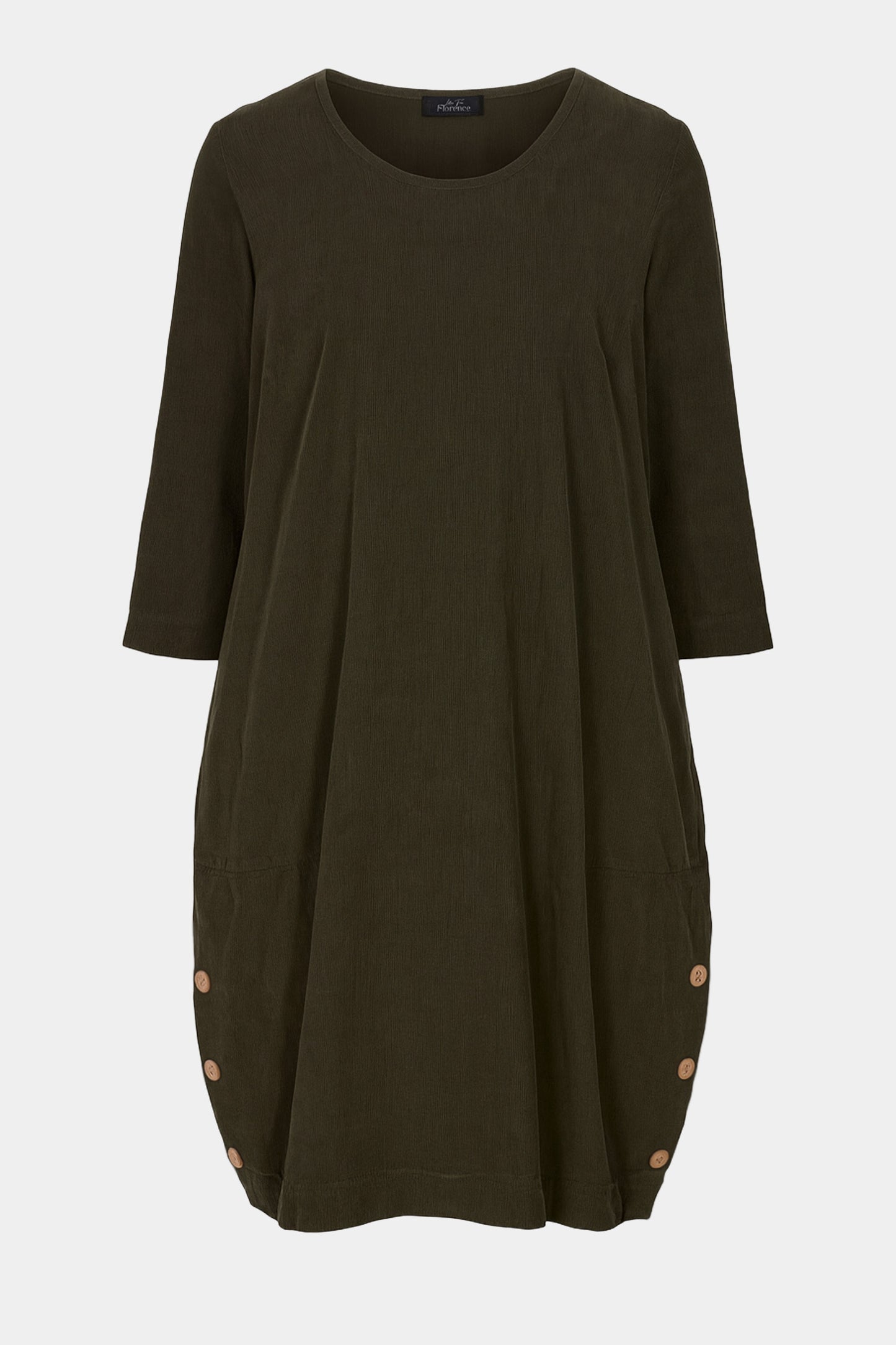 Corduroy Button Hem Dress