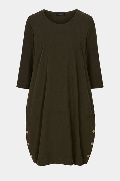 Corduroy Button Hem Dress