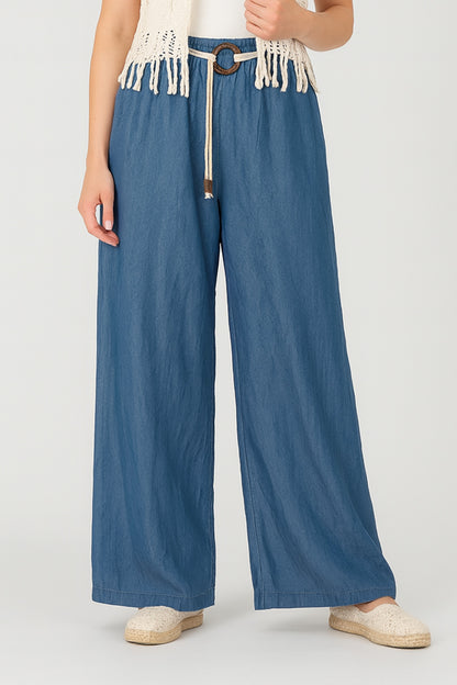 Denim Palazzo Pants
