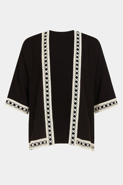 Embroidered Trim Cardigan