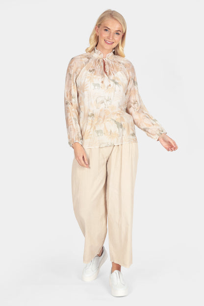 Fauna Frill Tie Neck Blouse