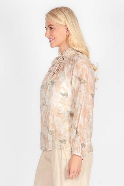 Fauna Frill Tie Neck Blouse