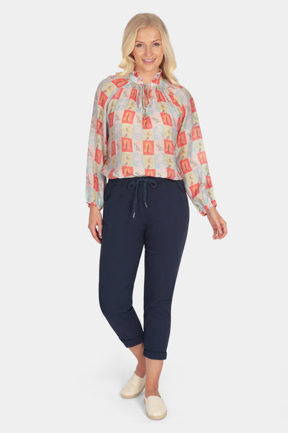 Tempo Frill Tie Neck Blouse