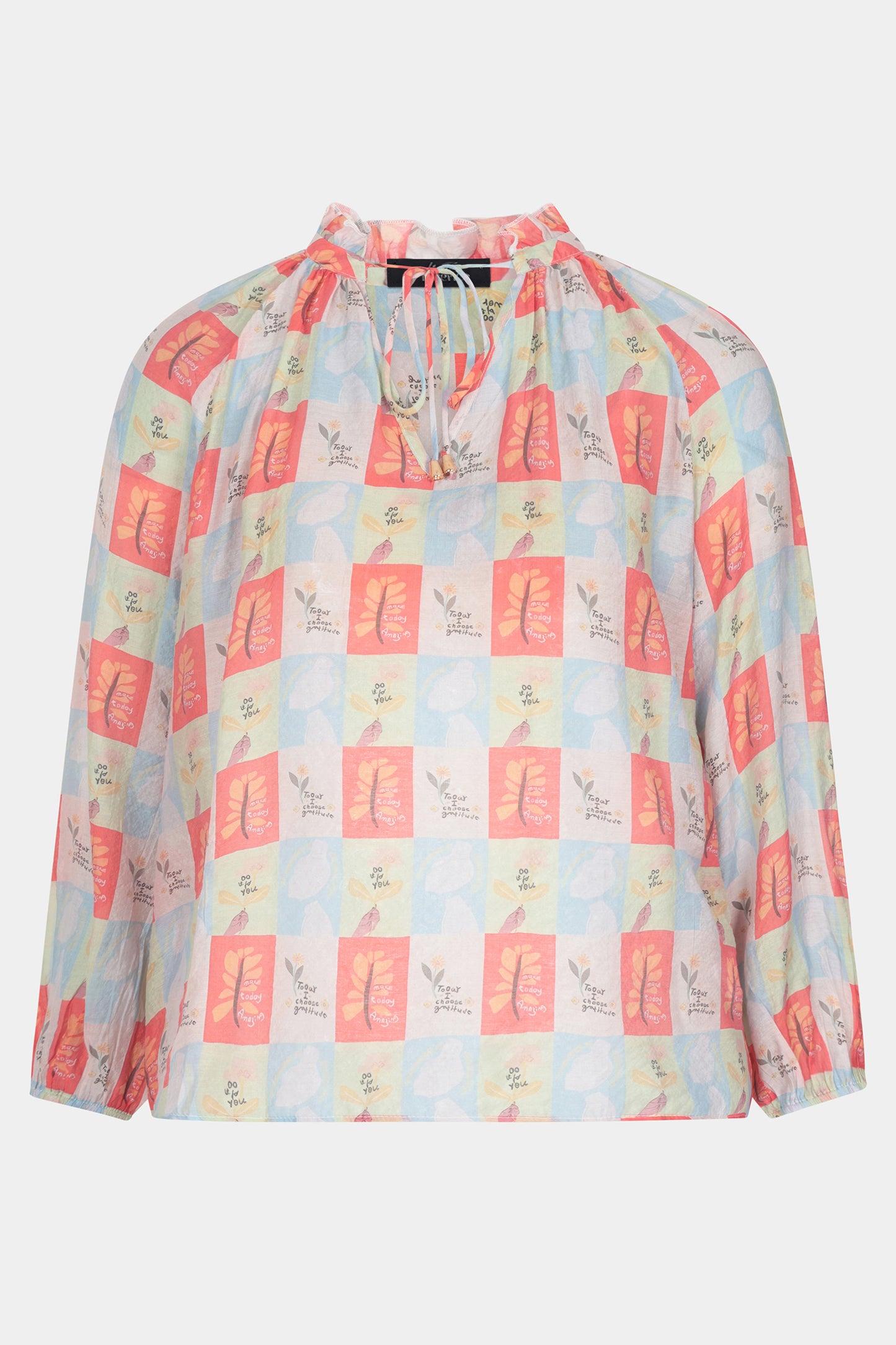 Tempo Frill Tie Neck Blouse