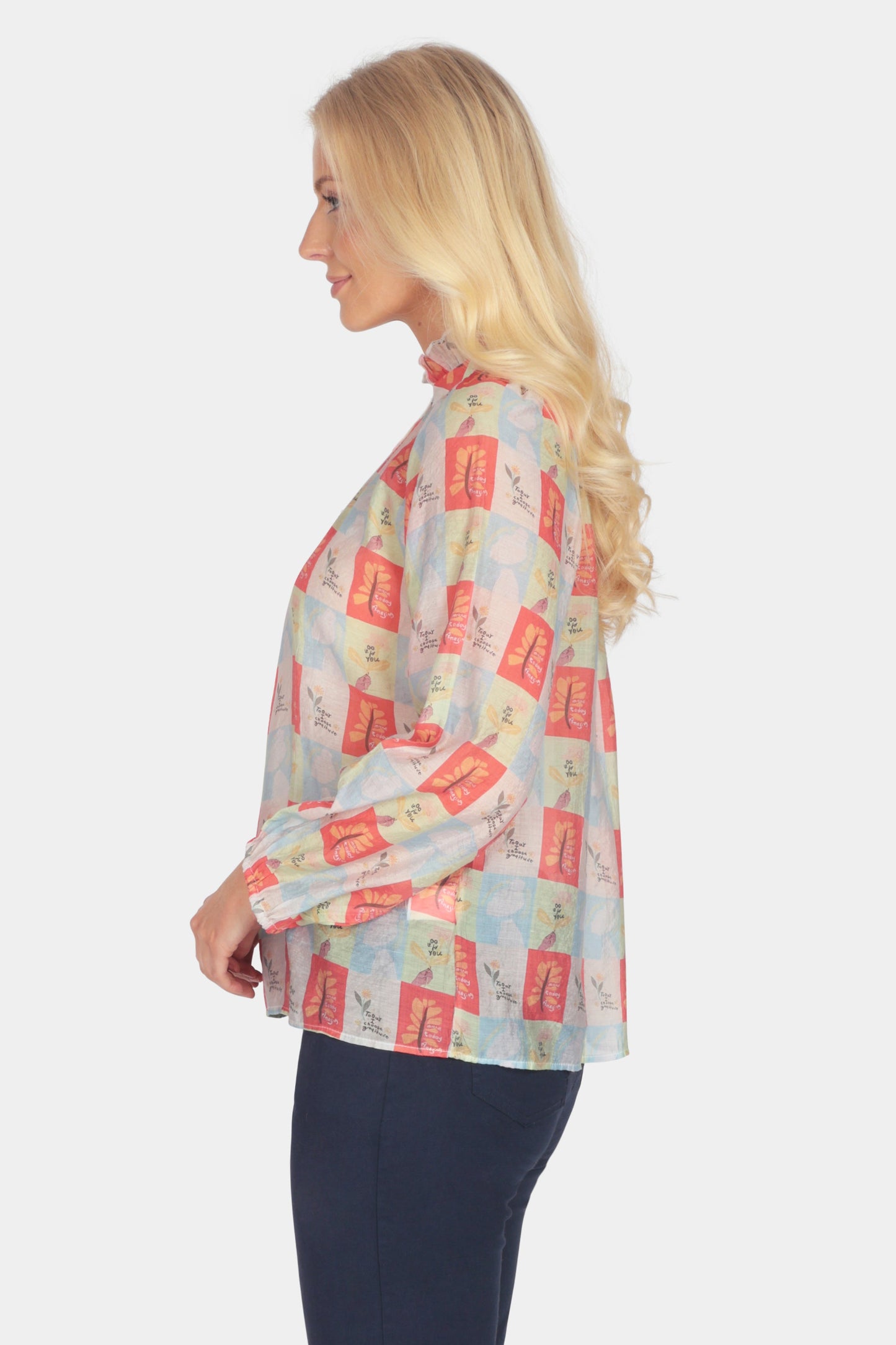 Tempo Frill Tie Neck Blouse