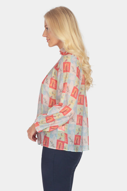 Tempo Frill Tie Neck Blouse