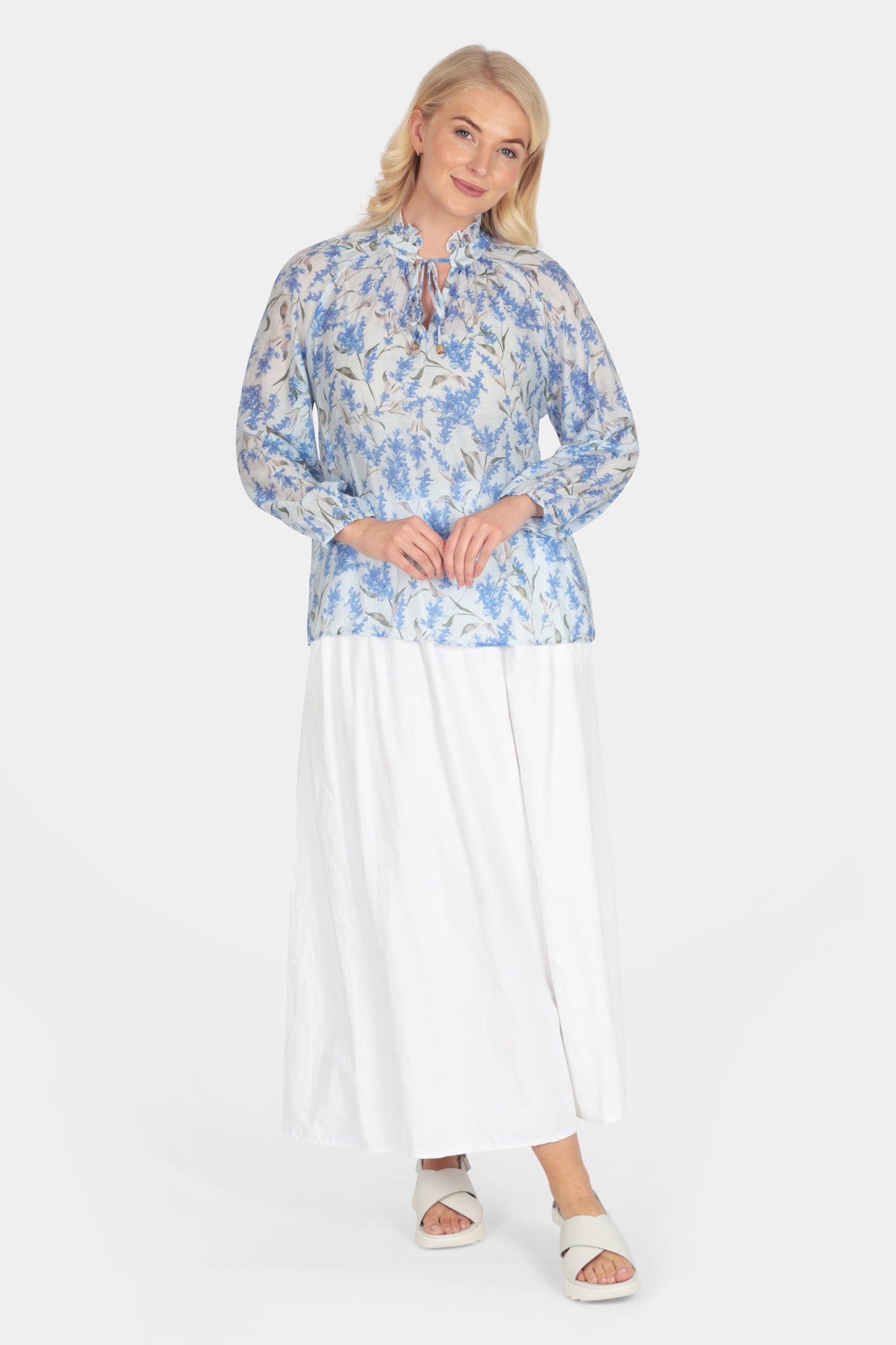 Wildflower Frill Tie Neck Blouse