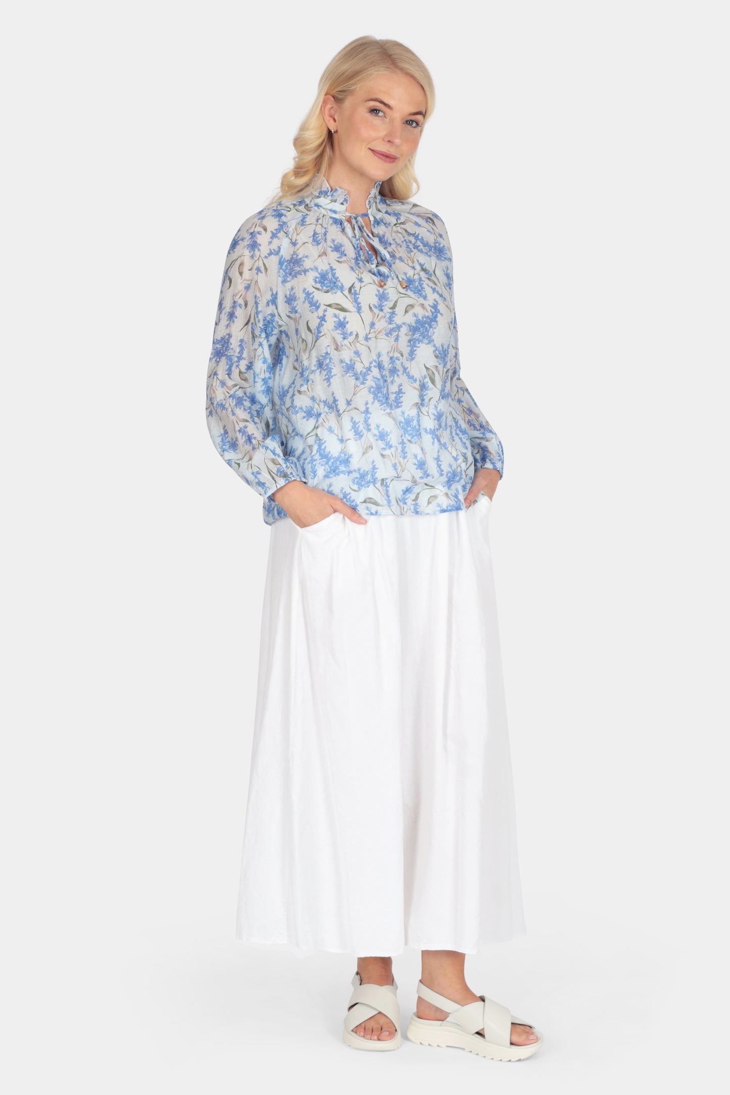 Wildflower Frill Tie Neck Blouse