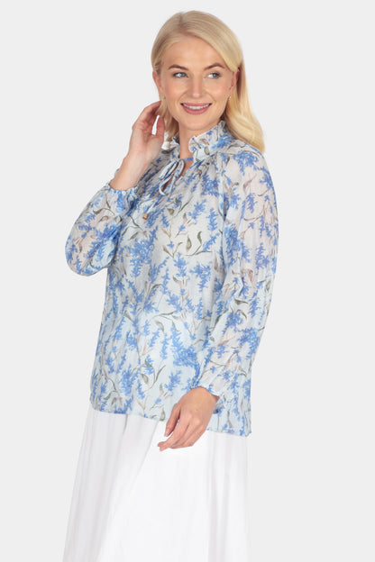Wildflower Frill Tie Neck Blouse