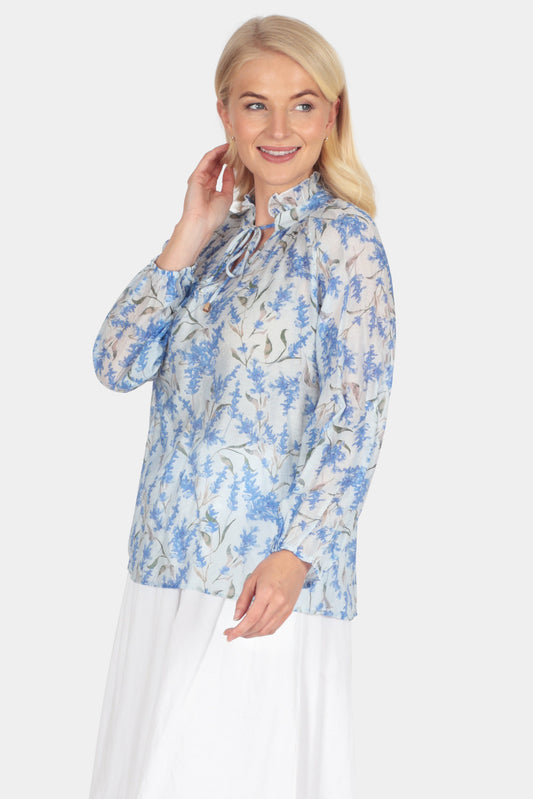 Wildflower Frill Tie Neck Blouse
