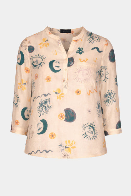 Oracle Grandad Collar Blouse