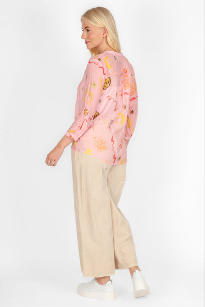 Oracle Grandad Collar Blouse
