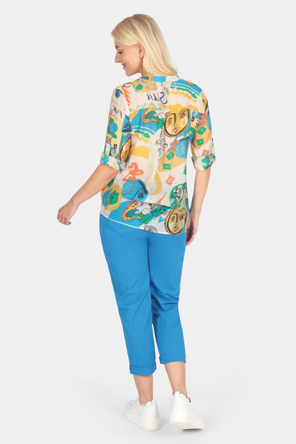 Talisman Grandad Collar Blouse