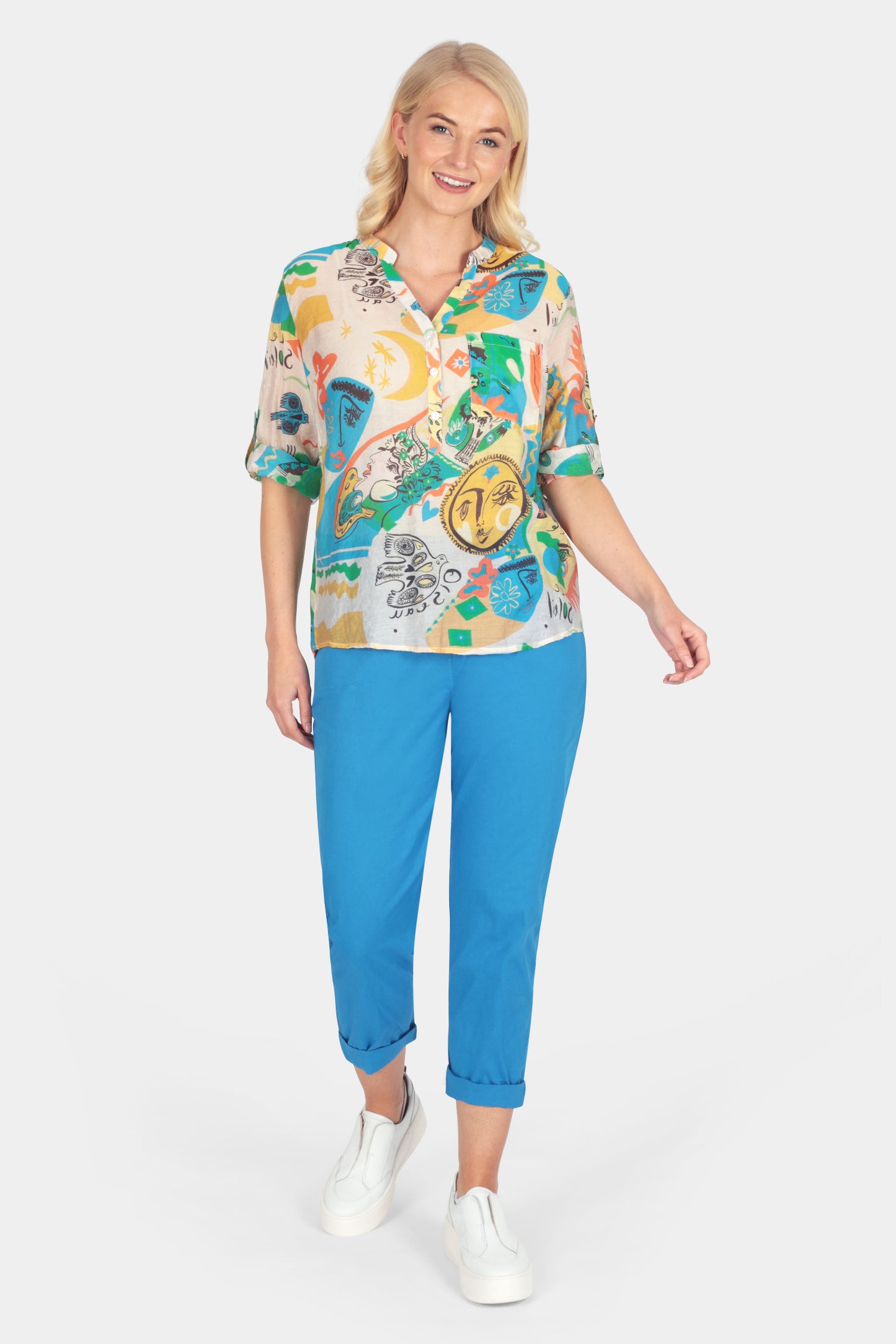 Talisman Grandad Collar Blouse