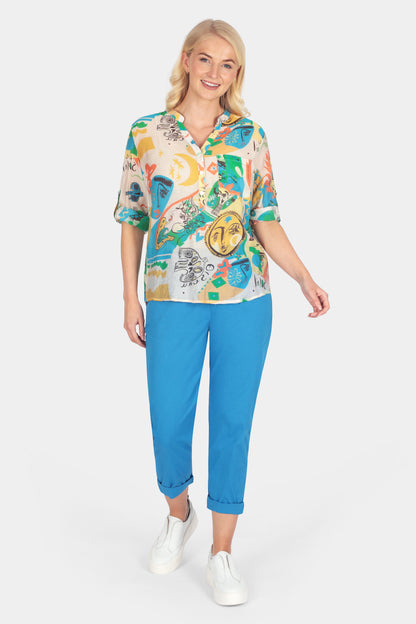 Talisman Grandad Collar Blouse