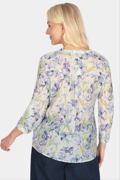 Heirloom Flora Grandad Collar Blouse