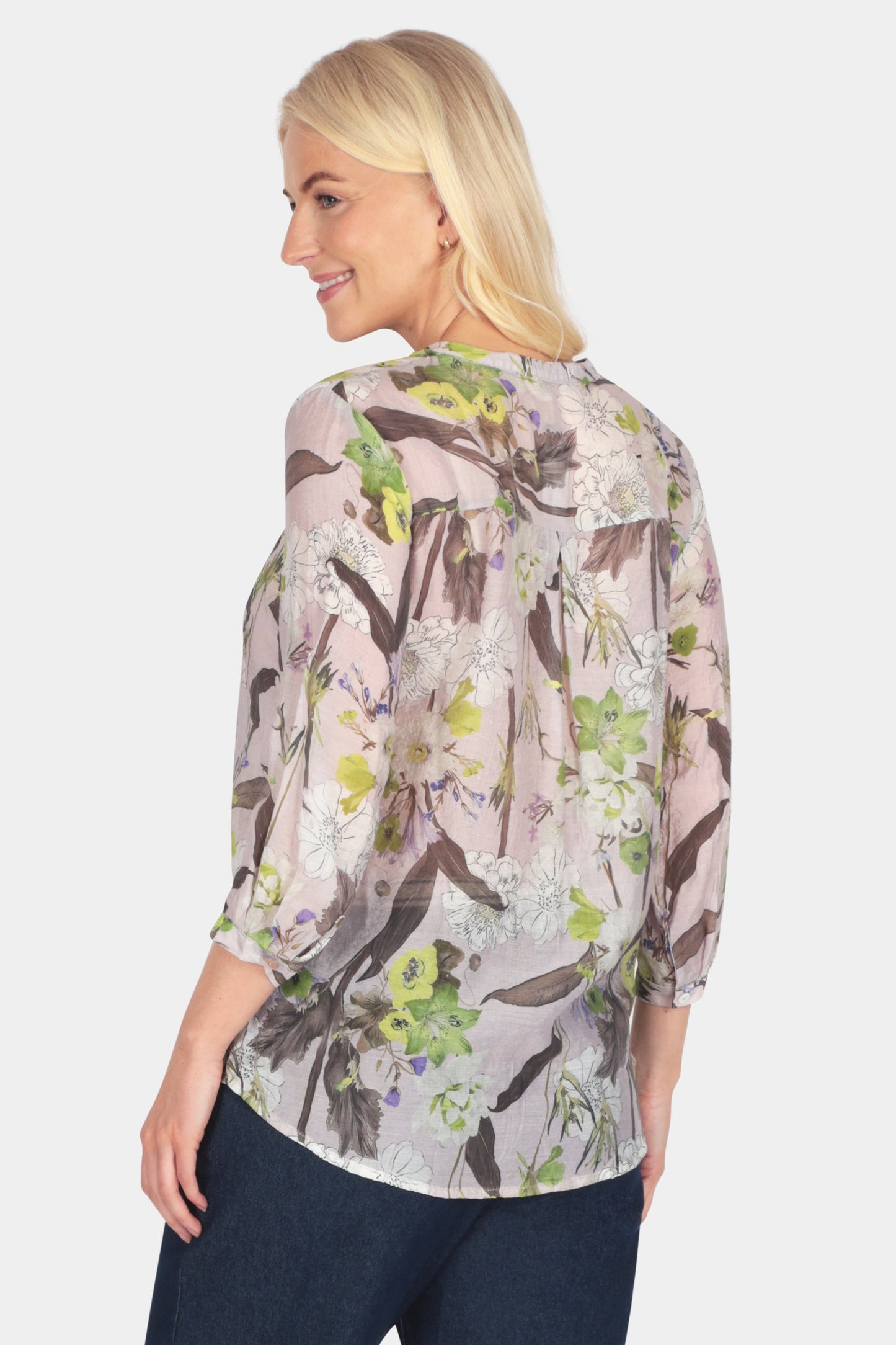 Heirloom Flora Grandad Collar Blouse