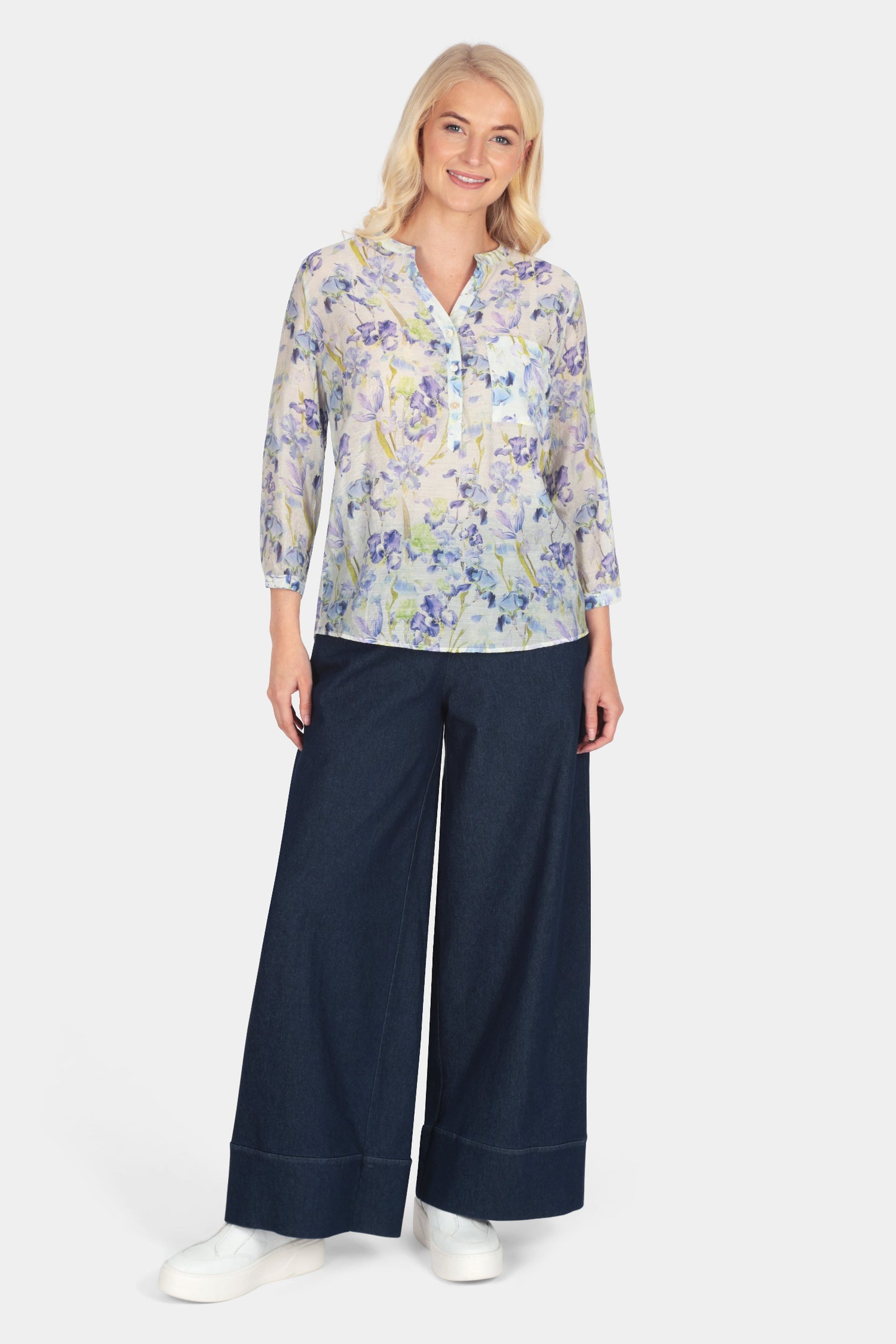 Heirloom Flora Grandad Collar Blouse