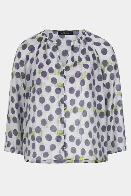 Polka Dot Flute Sleeve Blouse