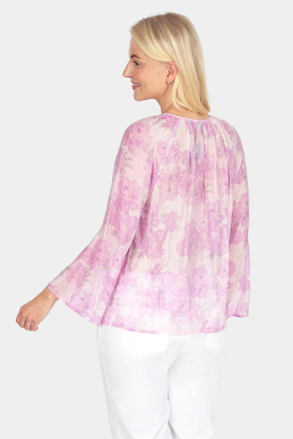 Tie-Dye Flute Sleeve Blouse