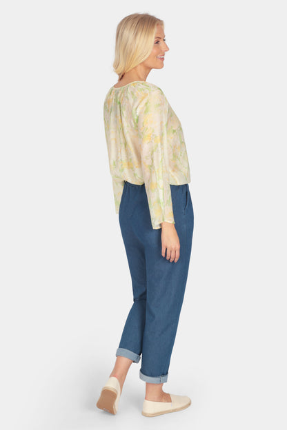 Tie-Dye Flute Sleeve Blouse