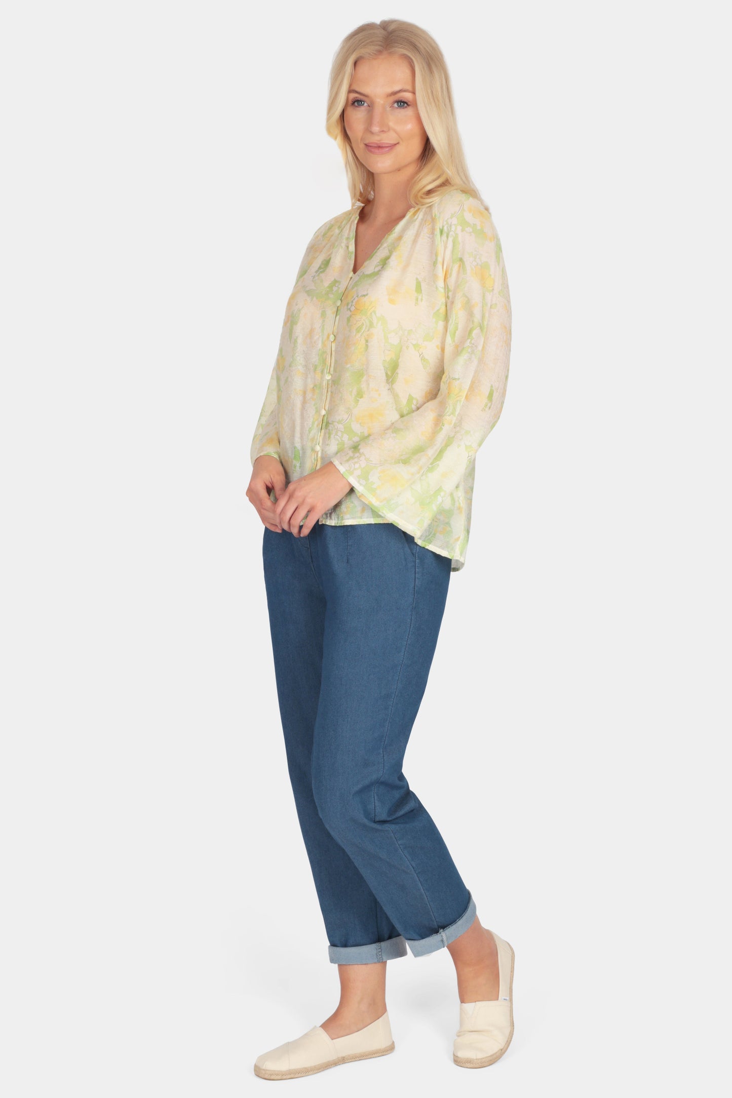 Tie-Dye Flute Sleeve Blouse