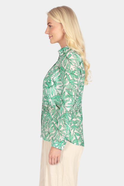 Leaf Sketch Button Up Collar Shirt