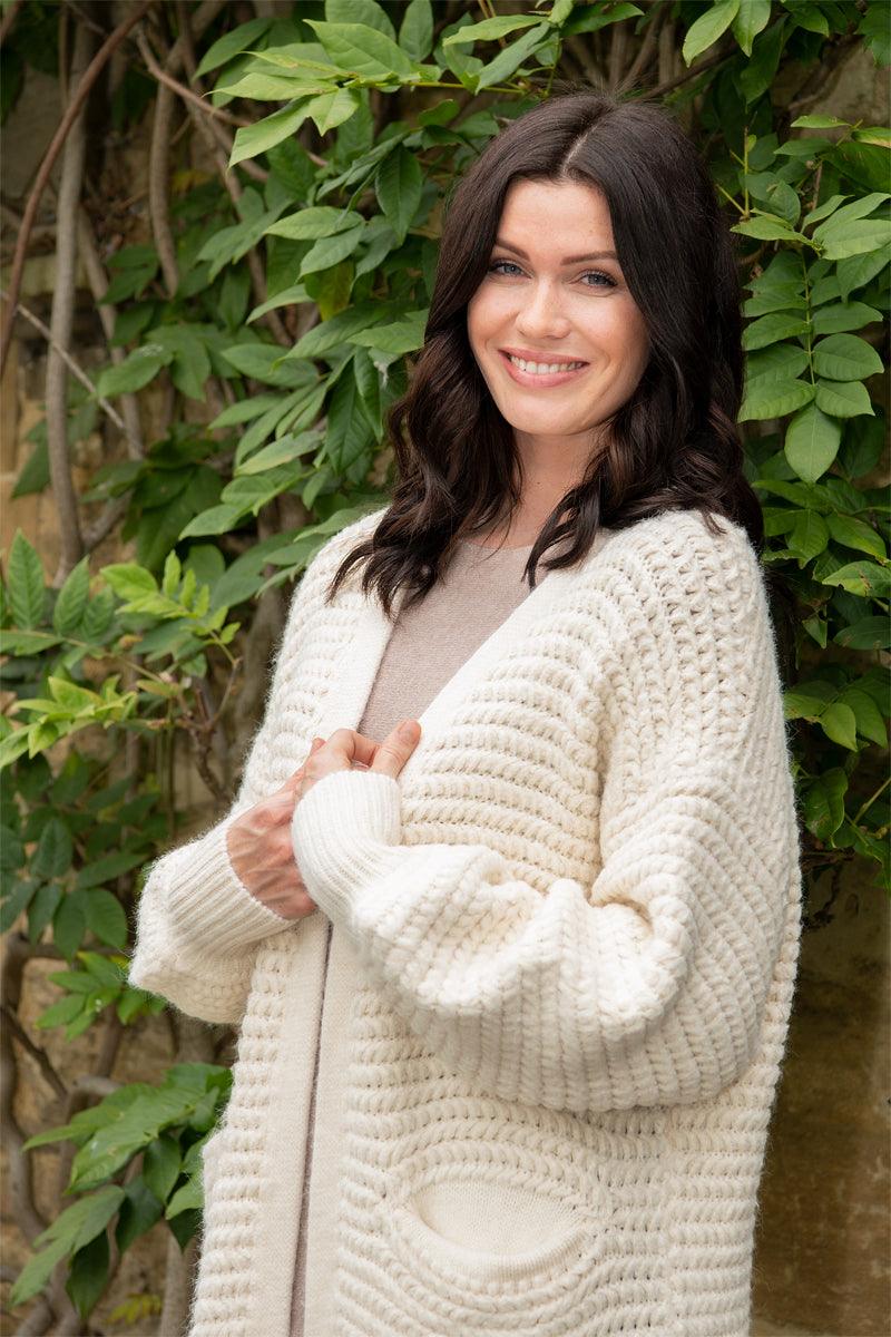 Tapered Sleeve Long Knit Coatigan