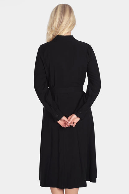 Collared Button Front Midi Dress