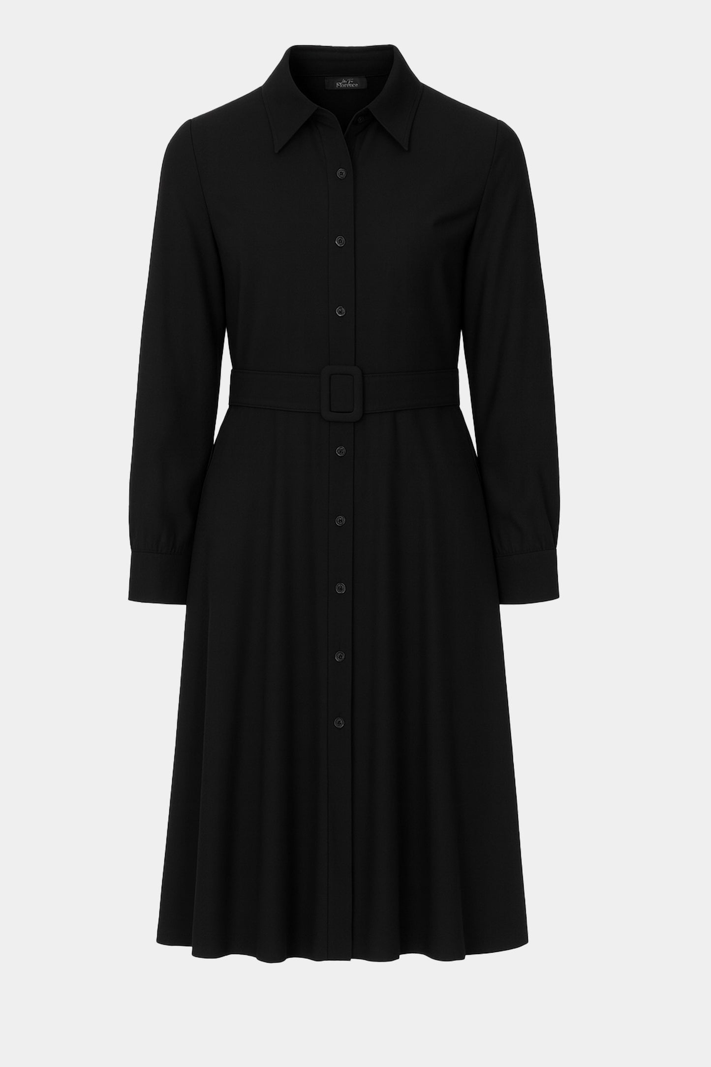 Collared Button Front Midi Dress