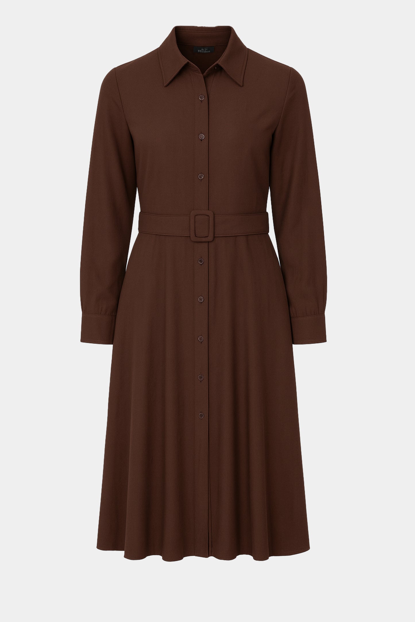 Collared Button Front Midi Dress