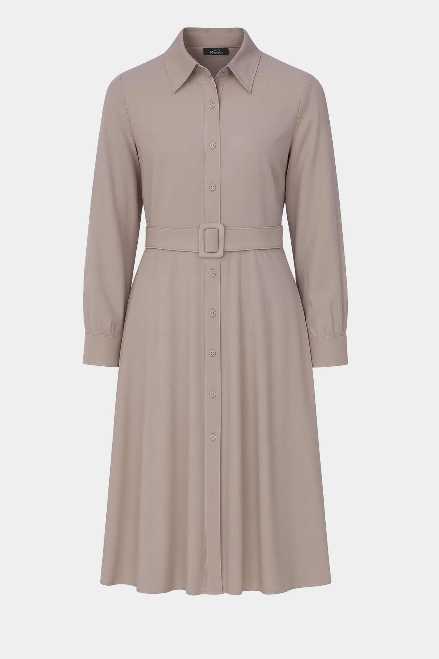 Collared Button Front Midi Dress