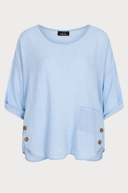 Delis Cotton Button Side Top