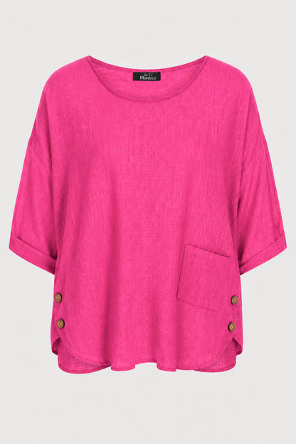 Delis Cotton Button Side Top