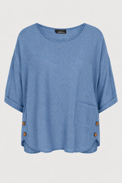 Delis Cotton Button Side Top