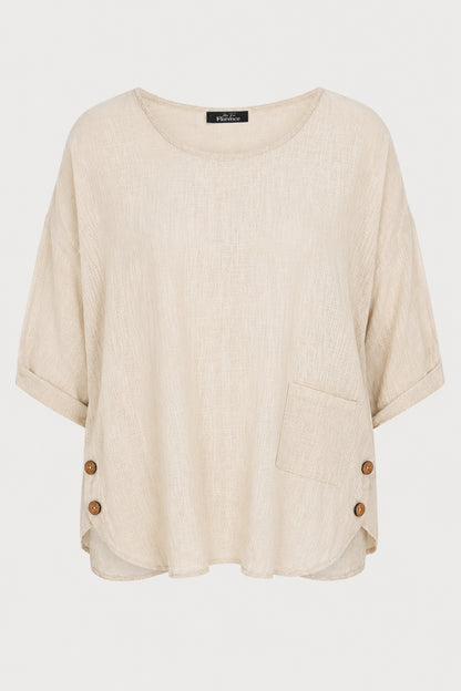 Delis Cotton Button Side Top