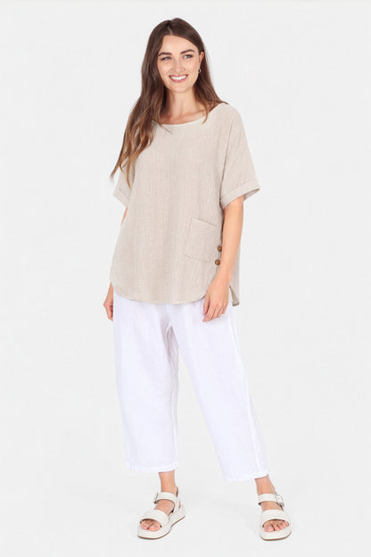 Delis Cotton Button Side Top