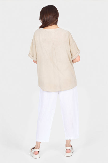 Delis Cotton Button Side Top
