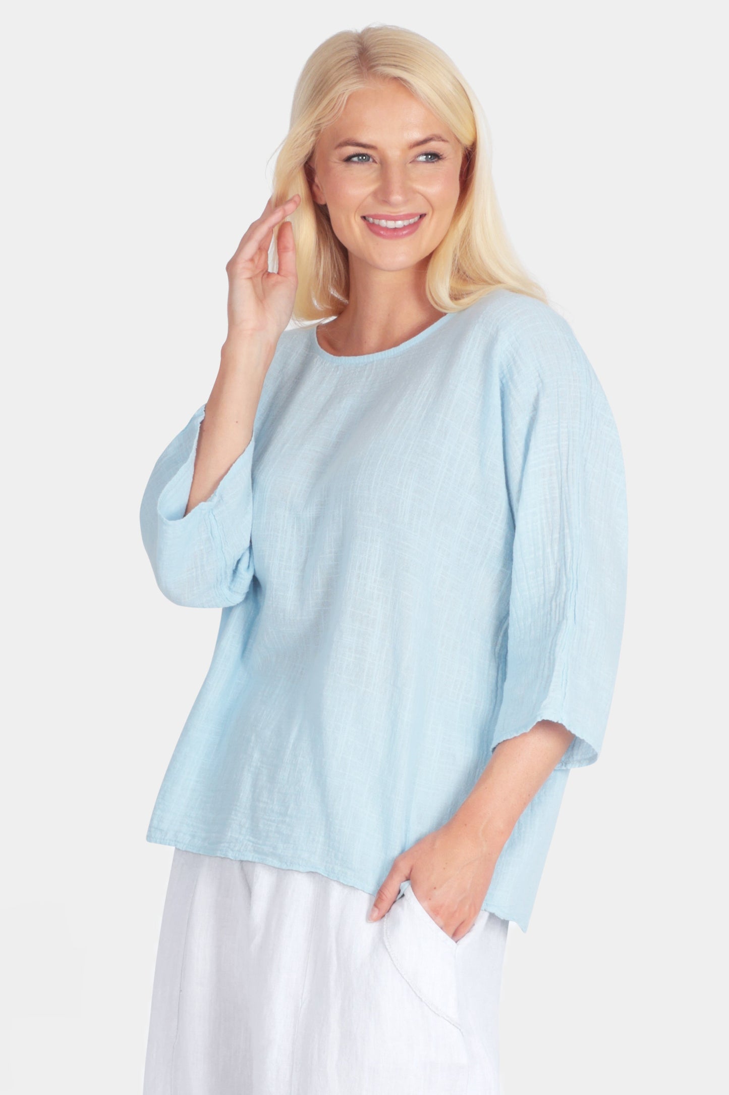 Amelie Round Neck Cotton Top