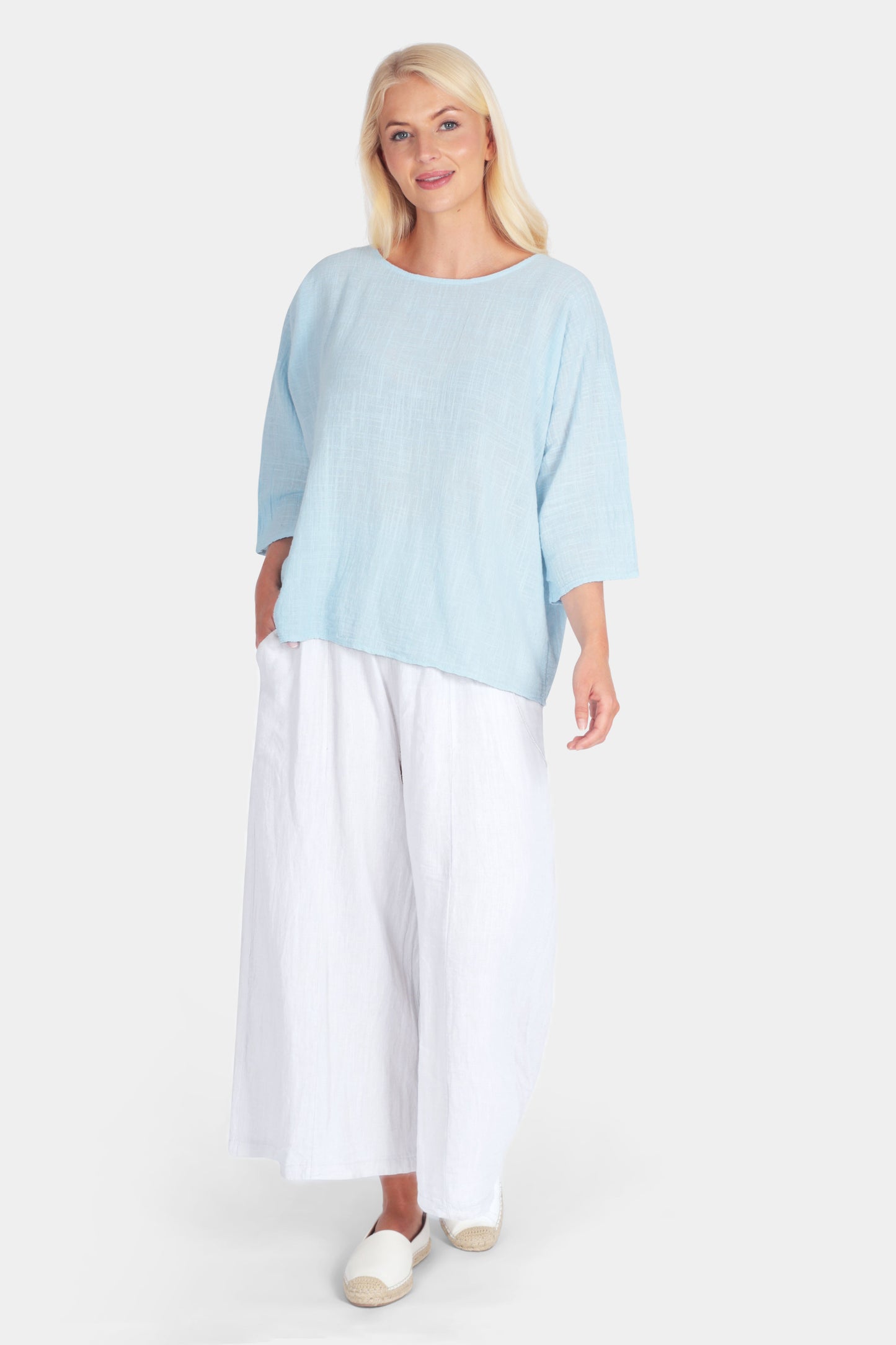 Amelie Round Neck Cotton Top
