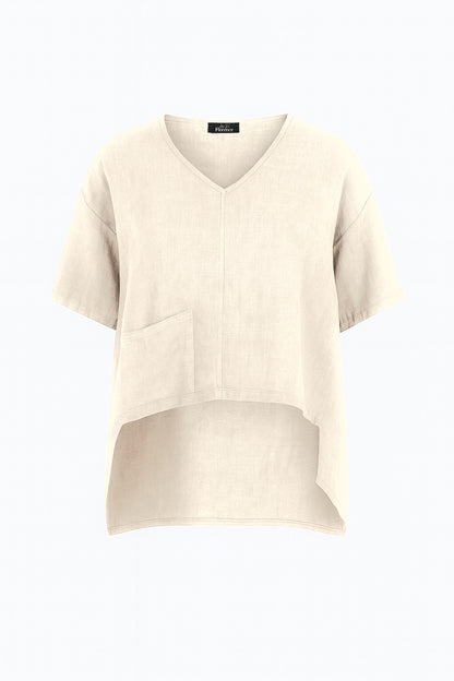 Drop Hem Linen Tunic Top