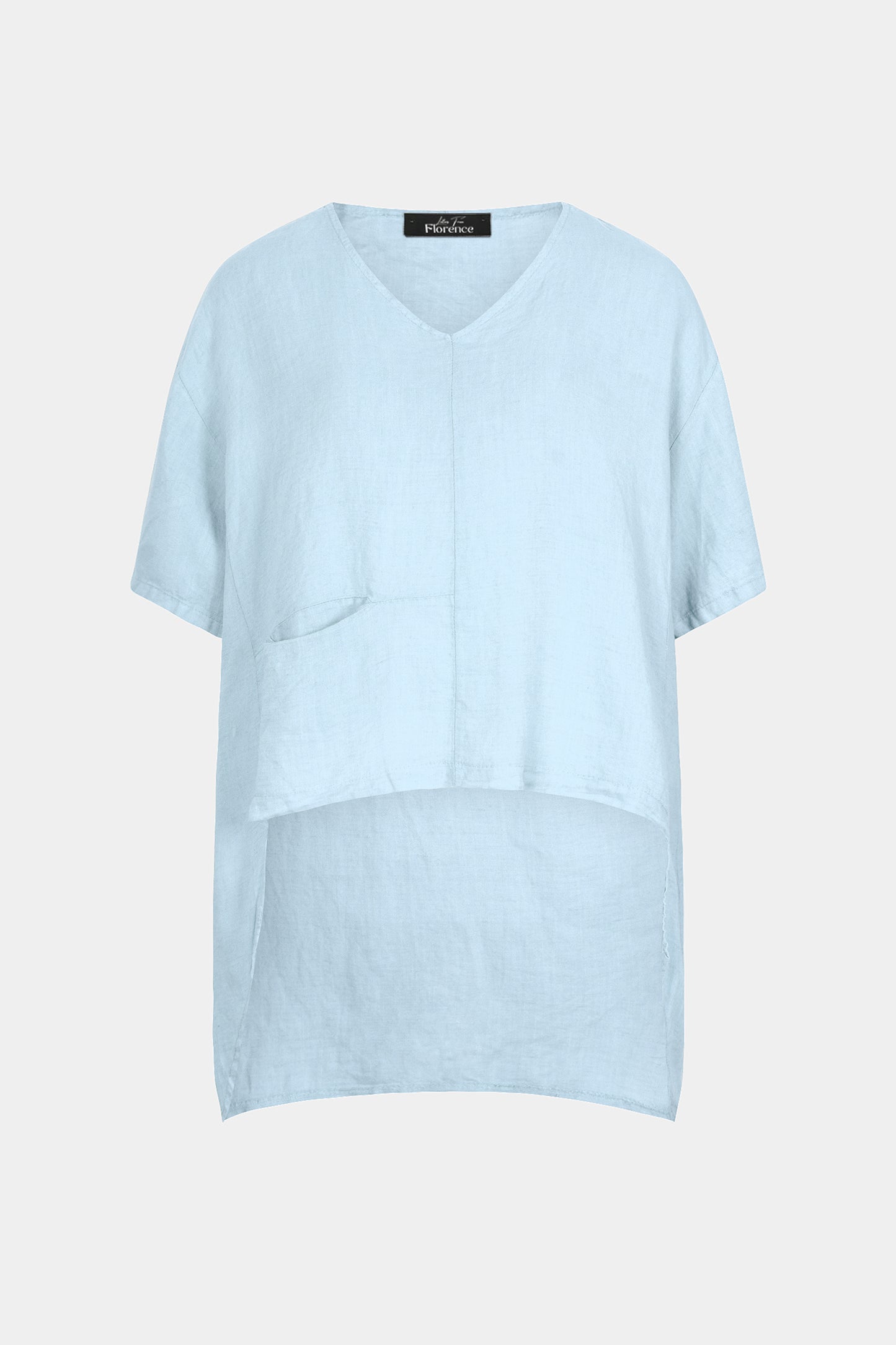 Drop Hem Linen Tunic Top