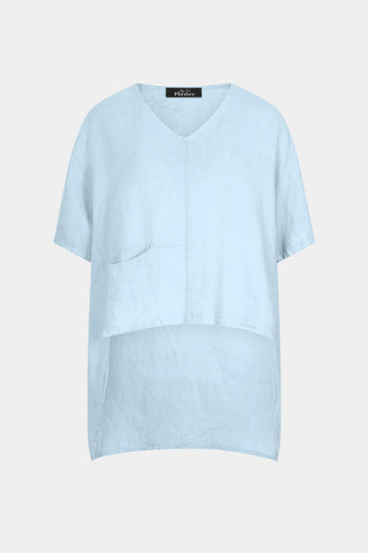 Drop Hem Linen Tunic Top