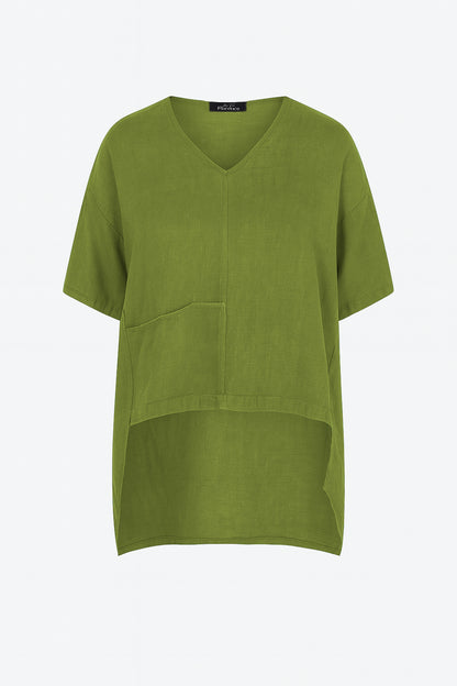 Drop Hem Linen Tunic Top